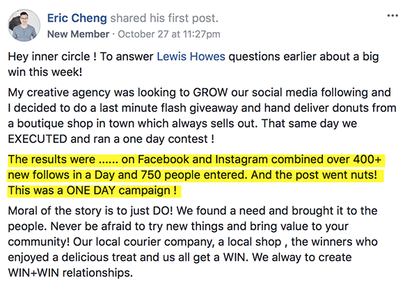 Eric's Testimonial: The moral of the story is to just DO!